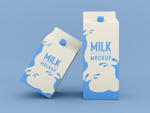 Mockup di scatola di imballaggio del latte