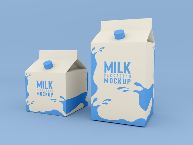 PSD milk packaging box mockup