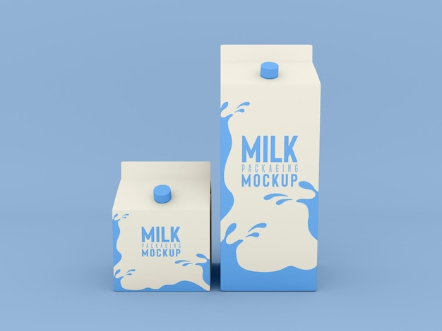 Mockup di scatola di imballaggio del latte