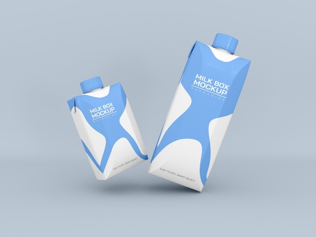 PSD milk packaging box mockup