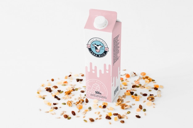 Milk packaging mockup