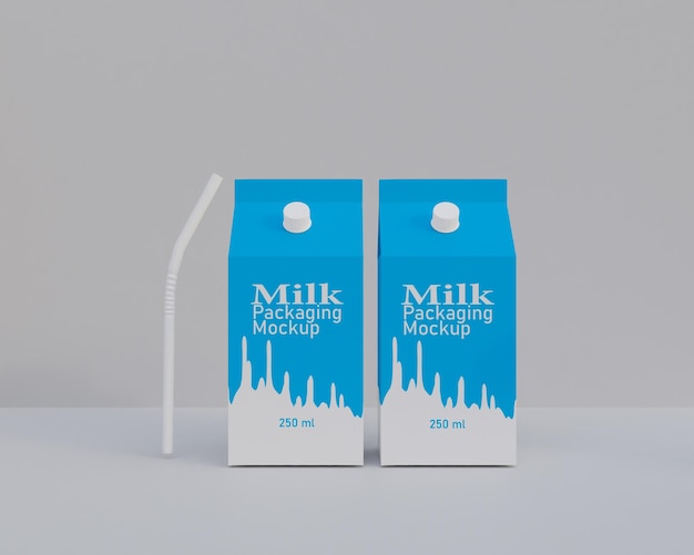 Milk packaging mockup