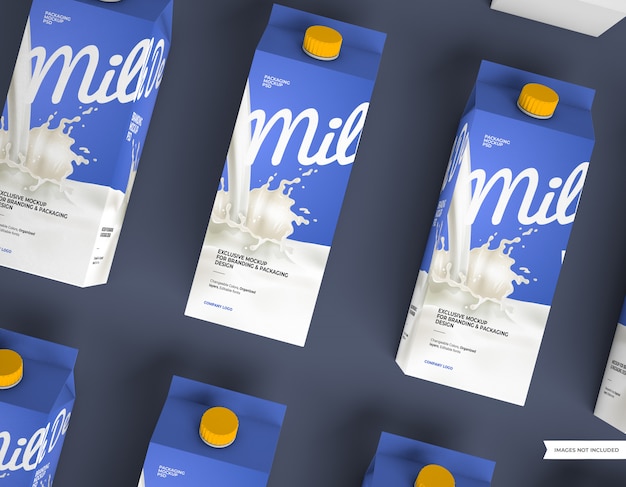 PSD milk packaging mockups