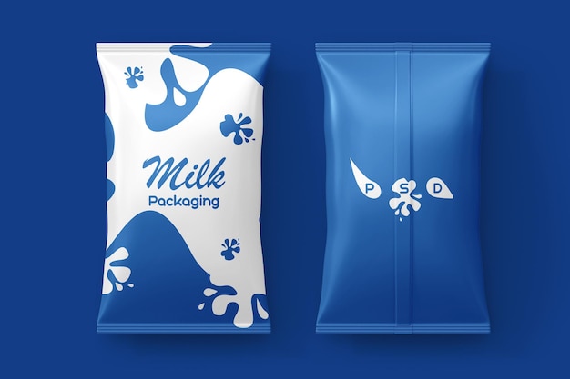 Milk packet mockup