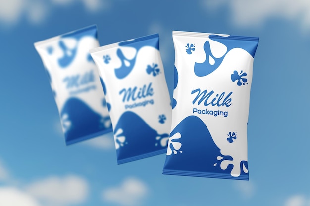 Milk packet mockup