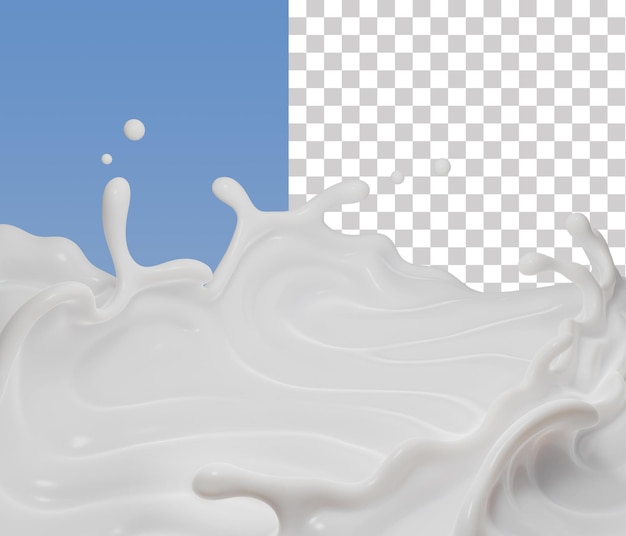 Milk splas, 3d rendering, 3d illustration premium psd