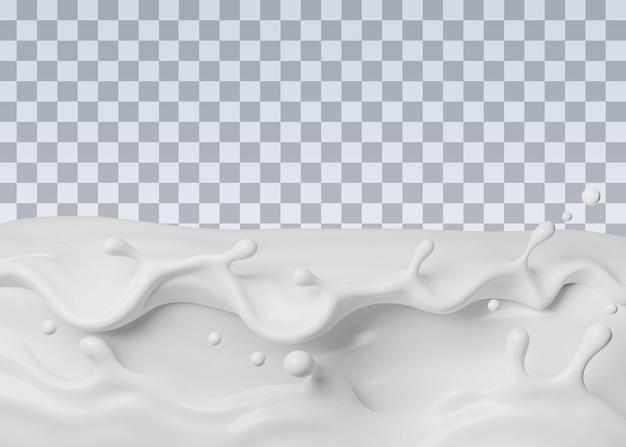 PSD milk splash 3d rendering premium psd
