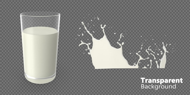 PSD milk splash on transparent background