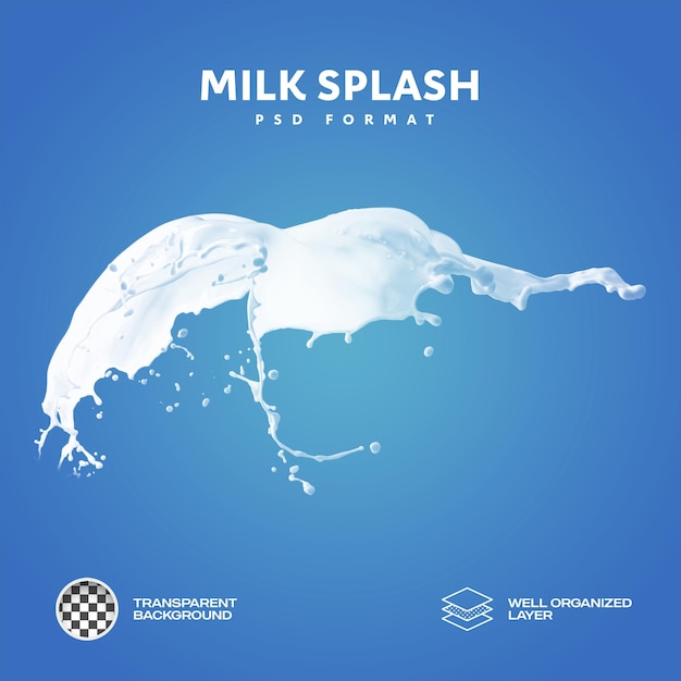 PSD milk splash transparent and isolated background png 16