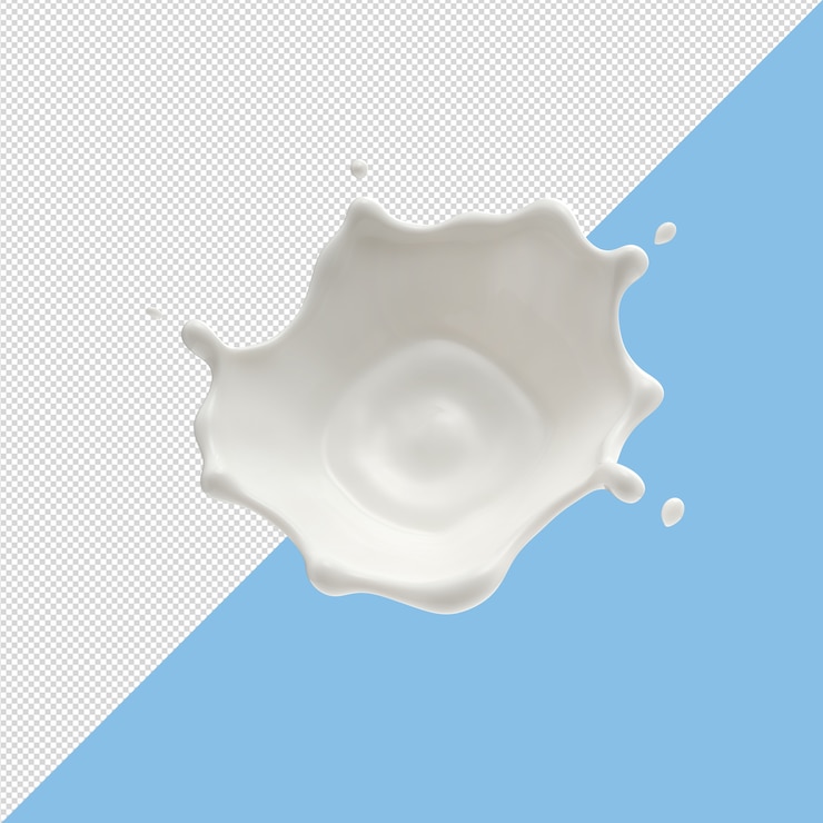 背景に分離した牛乳の飛散
