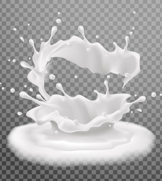 PSD milk splashes set yogurt or dairy drink product