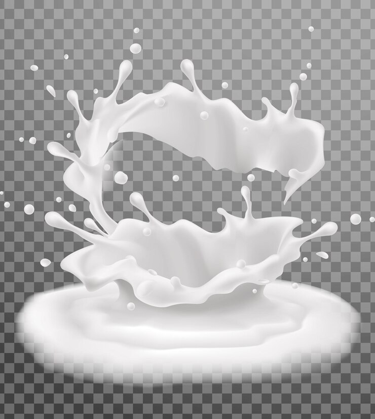 milk splashes set yogurt or dairy drink product
