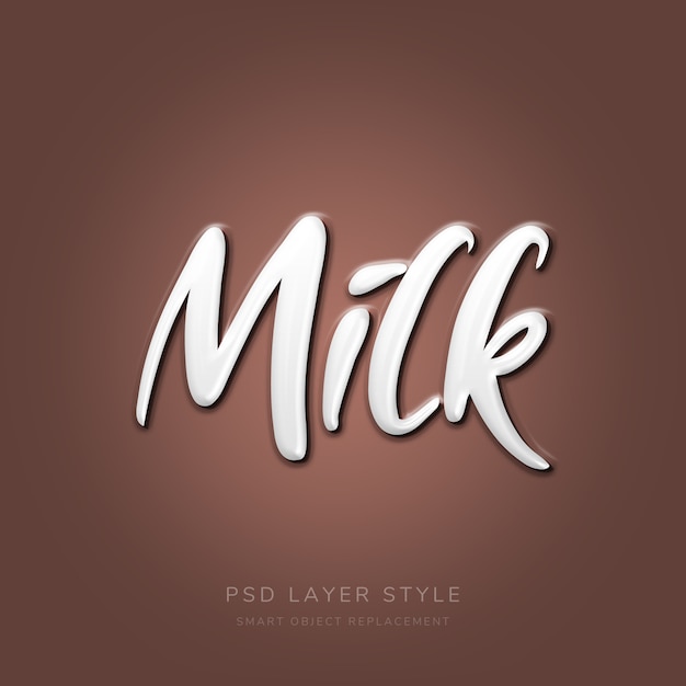 PSD milk text style effect