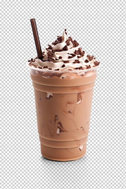 PSD milkshake cup cutout on transparent