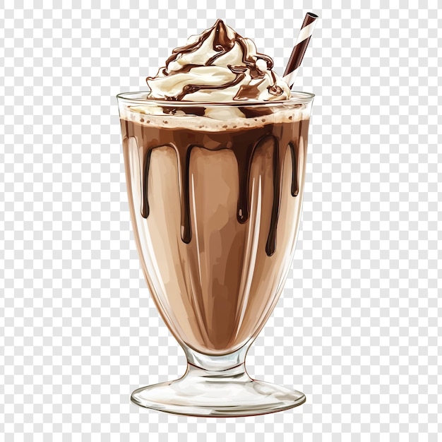 Milkshake z czekoladą i śmietaną