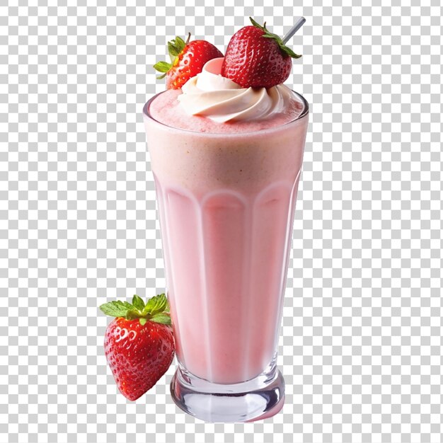 Milkshake Z Granatowym Jabłkiem W Szklance Izolowanym Na Przezroczystym Tle