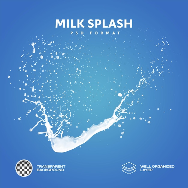 Milksplash Transparante en geïsoleerde achtergrond PNG 20