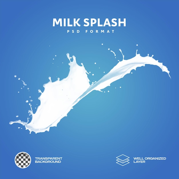 PSD milksplash transparante en geïsoleerde achtergrond png 25