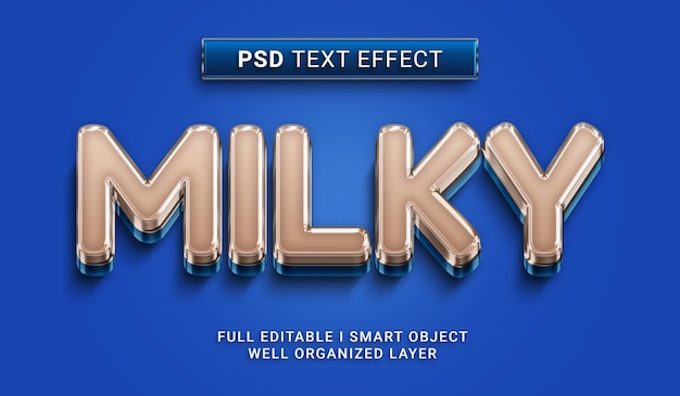 PSD milky 3d style psd text effect