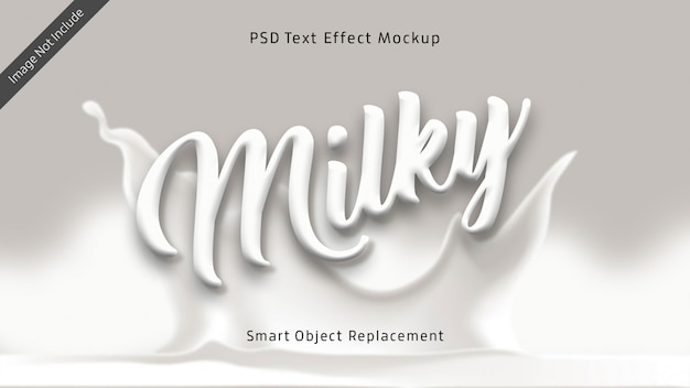 PSD milky 3d text effectsモックアップ