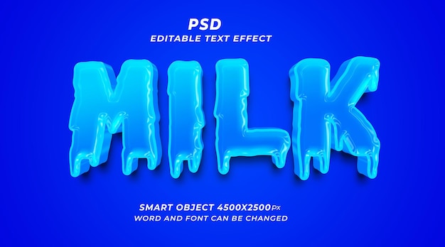 Milky psd 3d editable text effect photoshop template