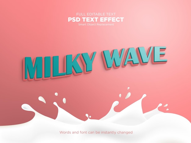 milky text effect mockup