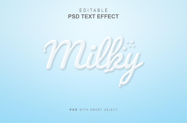 PSD milky white text effect