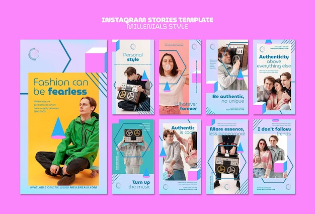 PSD millennials style instagram stories template