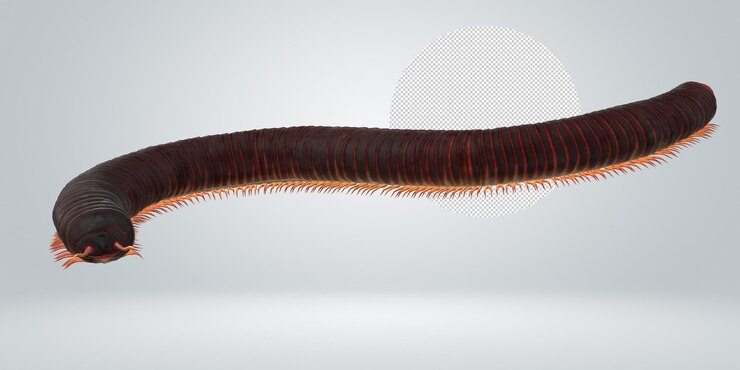 PSD millipede isolated on a transparent background