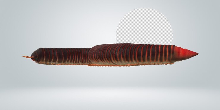 PSD millipede isolated on a transparent background