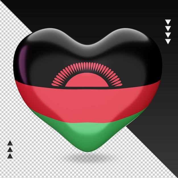Miłość Flaga Malawi Palenisko 3d Renderowania Widok Z Przodu