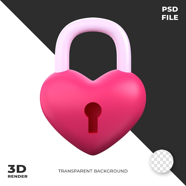 Miłość Kłódka Valentine Ikona 3d