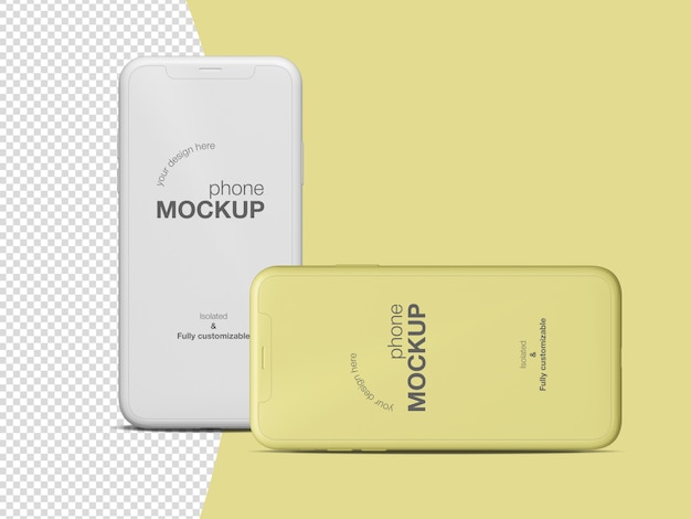 Mimimalistic frontview phone screen mockup template