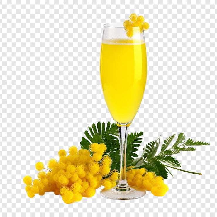 PSD mimosa flower png isolated on transparent background
