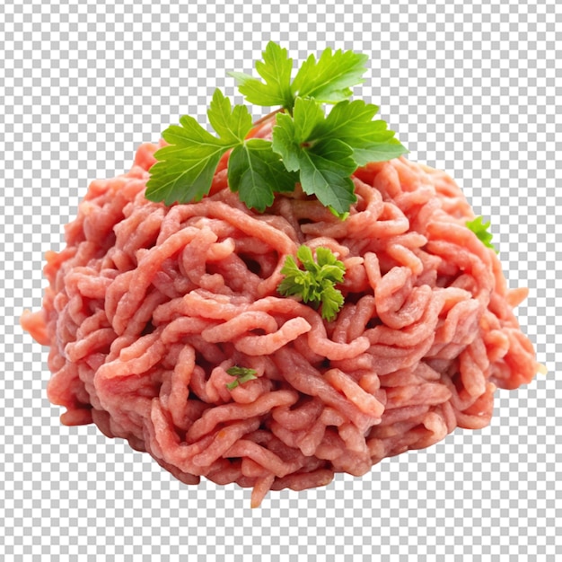 PSD minced meat ground pork on transparent background