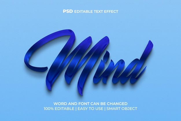 PSD mente effetto testo 3d modificabile