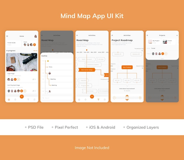 Mind map app ui kit