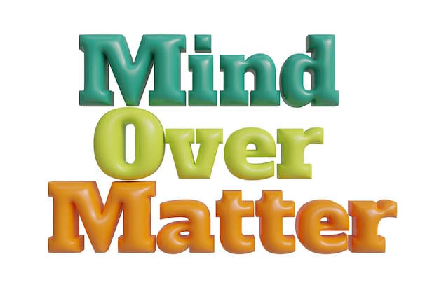 PSD mind over matter 3d-letters