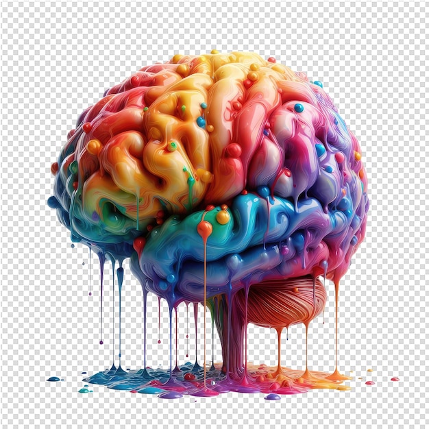PSD mosaico consapevole che esplora lo spettro in un cervello colorato 3d