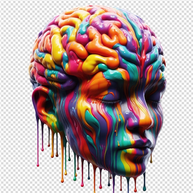 PSD mosaico consapevole che esplora lo spettro in un cervello colorato 3d