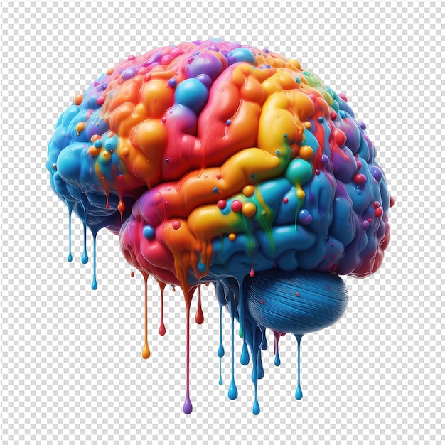 PSD mindful mosaic verkent het spectrum in een 3d kleurrijk brein