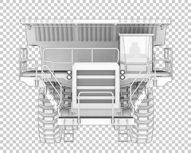 투명 한 배경 3d 렌더링 그림에 광산 트럭