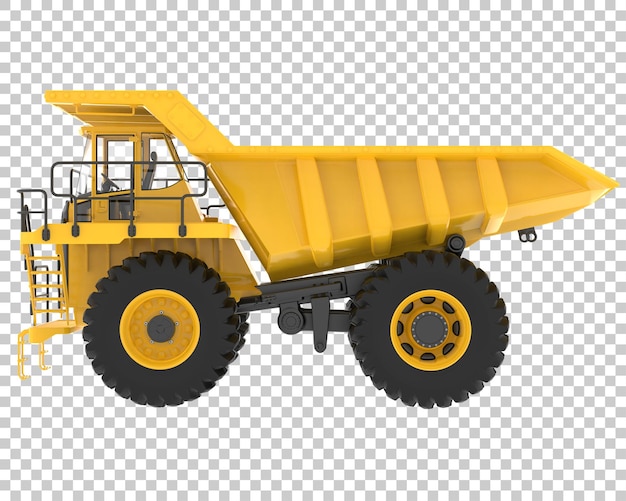 Mine truck on transparent background 3d rendering illustration