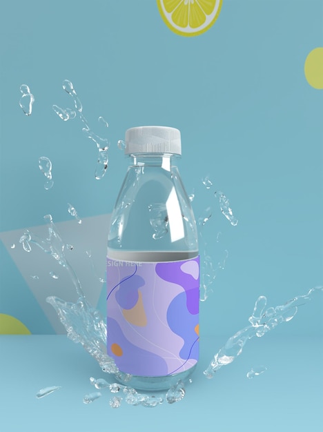 Design mockup bottiglia di acqua minerale