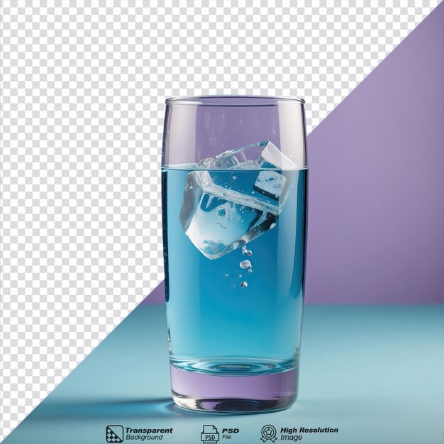 PSD mineral water in glass isolated on transparent background