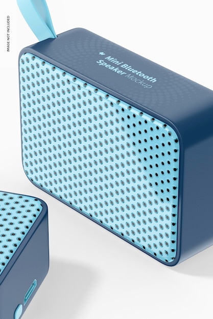 Mini bluetooth speaker mockup, close up