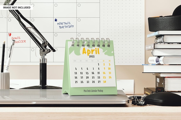 Mini-bureaukalender op werkplekmodel