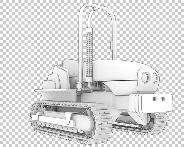 Mini crawler on transparent background 3d rendering illustration