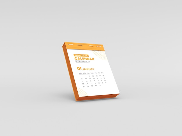 Mini calendario da tavolo mockup