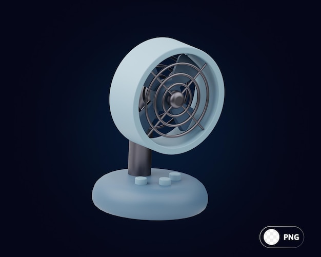 Mini fan electronic appliances 3d illustration